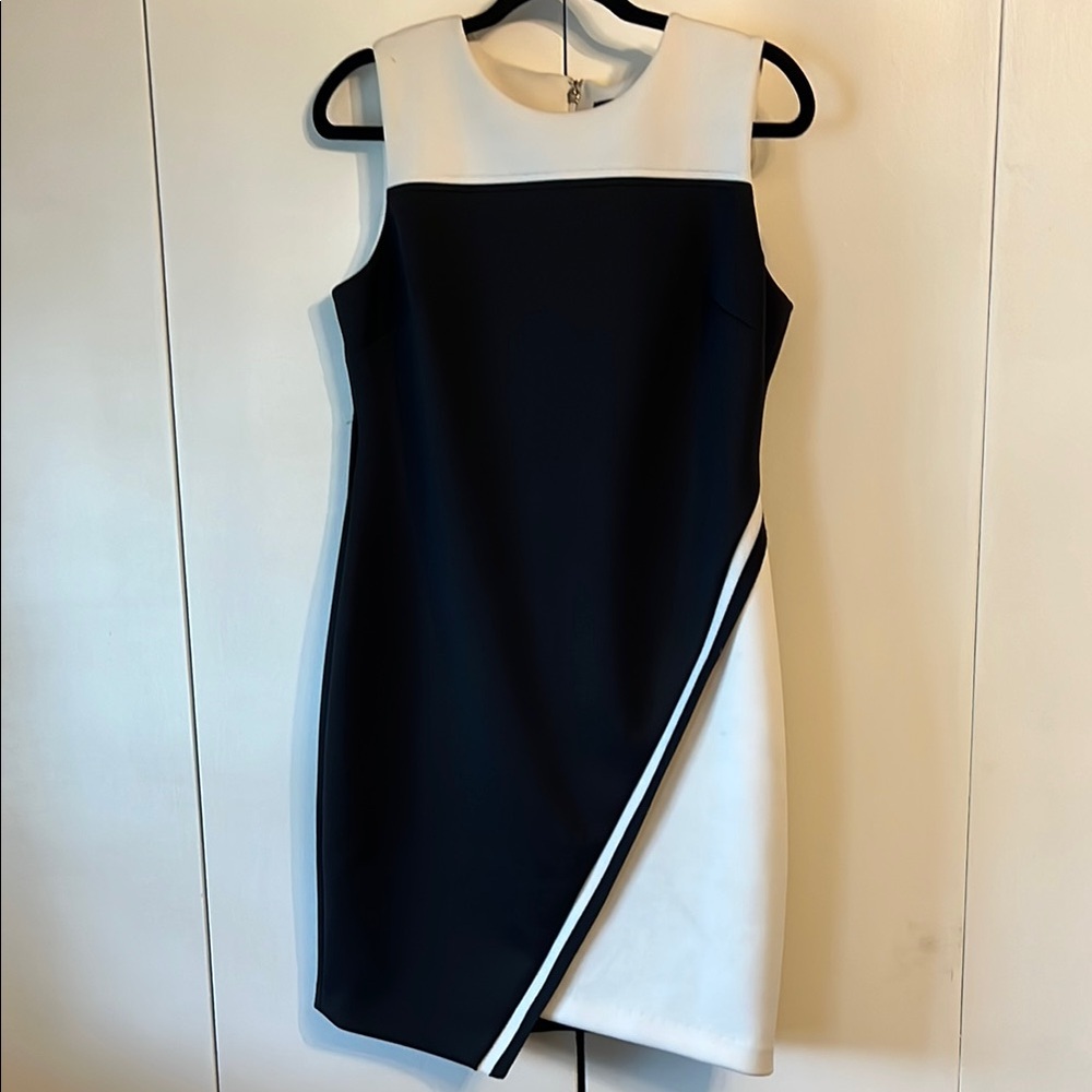 Tommy Hilfiger Black and White Formal Sleeveless Dress